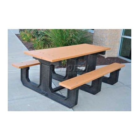 Jayhawk Plastics Frog Furnishings 8' Park Place Picnic Table, Recycled Plastic, Gray PB 8GRAPARKP